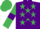 Silk - Purple, Emerald Green stars, Emerald Green sleeves, Purple armlets and star on Emerald Green cap