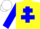 Silk - Yellow, Blue Cross of Lorraine and sleeves, White cap