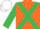 Silk - Orange, Emerald Green cross belts and sleeves, White cap