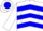 Silk - White, Blue Chevrons, White 'JAB' on Blue disc