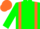 Silk - Green, Orange Braces, Green and Orange Cap