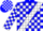 Silk - Blue, White Sash, White Blocks on Red