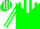 Silk - Green, white yoke, green stripes on w