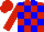 Silk - Red and blue blocks, red cap