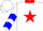 Silk - White, Red Star on Collar, Red & Blue Chevrons on Sleeves