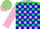 Silk - Green, Pink Stripes, Blue Blocks on Pink Sleeves