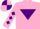 Silk - PINK, purple inverted triangle & diamonds on sleeves, quartered cap
