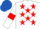 Silk - White, Red stars and armlets, Royal Blue cap