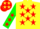Silk - Yellow, Red Stars, Green Sleeves, Red Stars on Yellow