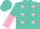 Silk - Turquoise, Hot Pink spots, Turquoise and Pink Halved Sleeves