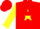 Silk - Red, Yellow Star, Two Red Hoops on Yellow Sleeves
