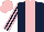 Silk - Dark Blue, Pink stripe, striped sleeves, Pink cap