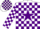 Silk - White, white 'DB' in purple star, purple blocks on sleves