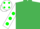 Silk - EMERALD GREEN, white sleeves, em. green spots, white cap, em. green spots