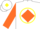 Silk - White, Orange ''D'' in Yellow Circle, Orange Diamond on Sleeves