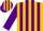 Silk - Gold, Purple Stripes, Purple Bars on Sleeves