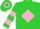 Silk - Lime Green, Hot Pink Diamond Hoop