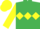 Silk - EMERALD GREEN, yellow triple diamond & sleeves, yellow cap