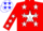 Silk - Red, Blue 'BKW' on White Star, Blue and White Stars and Bars