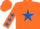 Silk - Fluorescent Orange, Royal Blue Star, Royal Blue Stars on sleeves