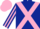 Silk - Dark Blue, Pink cross belts, striped sleeves, Pink cap