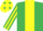 Silk - Emerald Green, Yellow stripe, striped sleeves, Yellow cap, Emerald Green spots