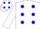 Silk - White, Blue spots and cap