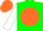 Silk - Green, White 'C' on Orange disc, Orange Stripe on White Sleeves, Orange Cap