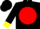 Silk - Black, Yellow 'CS' on Red disc, Yellow Cuffs on Red S