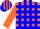 Silk - Orange & Blue Blocks, Blue Stripes on Orange Sleeves