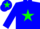 Silk - Blue, Green star, Blue cap, Green star