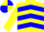 Silk - Yellow and Blue chevrons, Yellow sleeves, Quartered cap