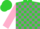 Silk - Lime Green, Grey Blocks, Pink Sleeves, Lime Green Cap