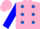 Silk - Hot Pink, Royal Blue spots, Blue Bars on Sleeves, Pink Cap