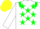 Silk - White, green epaulets, green stars, yellow cap