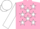 Silk - Pink, White stars, sleeves and cap