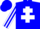 Silk - Blue, white cross of Lorraine White and Blue striped sleeves, Blue cap