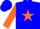 Silk - Aqua Blue, Blue 'HH' on Orange Star, Orange Sleeves