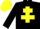 Silk - BLACK, yellow cross of lorraine, yellow cap