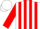 Silk - White, Red ''JB'' Red Vertical Stripes, Red Bars on Sleeves